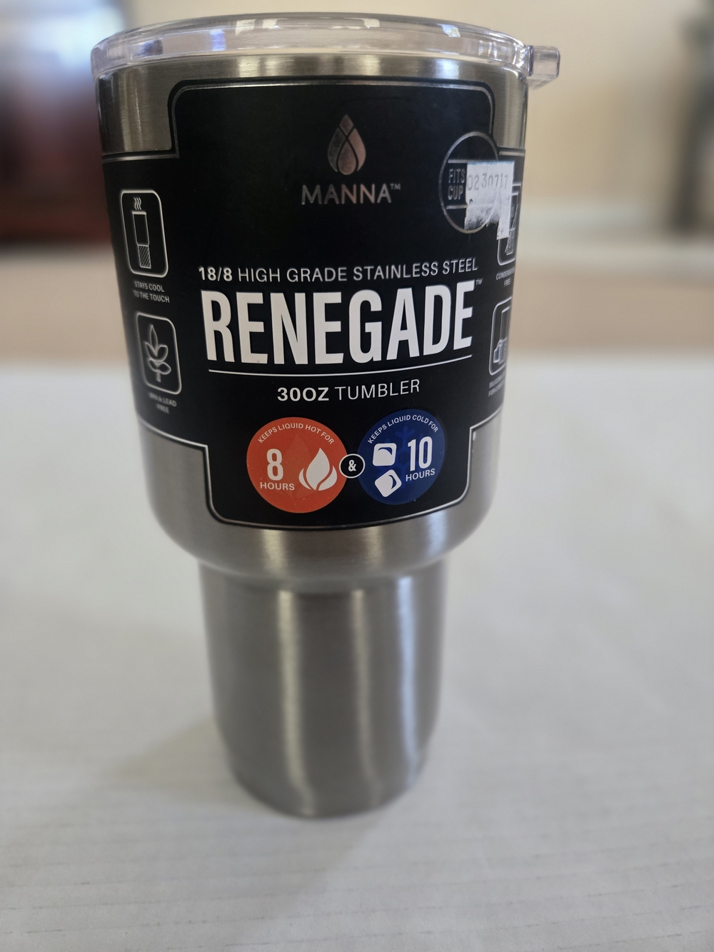 Anna Stainless Steel Silver & Black Renegade 30oz Tumbler